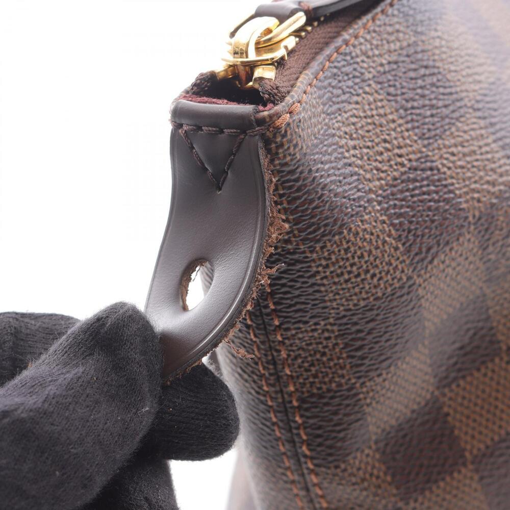 Louis Vuitton Brown Tote Damier Bag Brown Canvas Ebene Iena Leather - Picture 7 of 9
